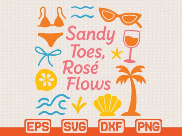 Beach Vacation Wine Glass SVG Graphics
