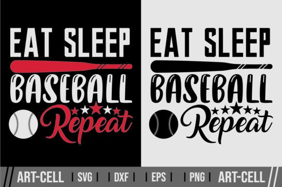 Eat Sleep Baseball Repeat SVG