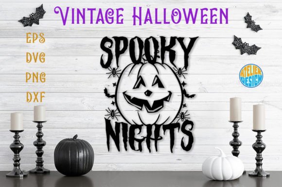Spooky Nights: Vintage, 3D, SVG, T-Shirt
